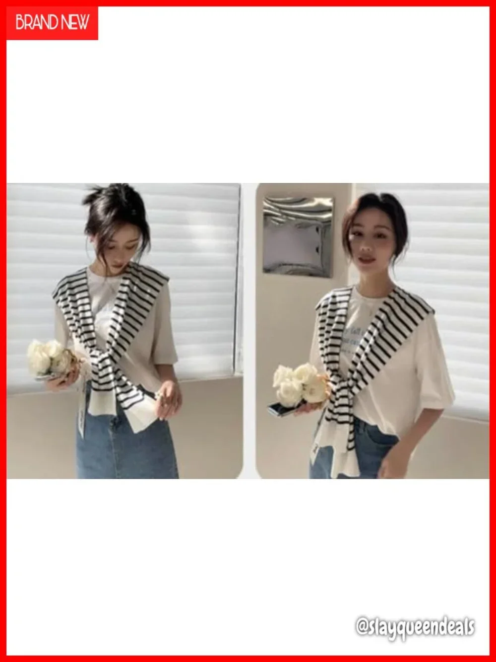 Striped Knitted Pashmina Shawl Wrap Scarf Cardigan Cape